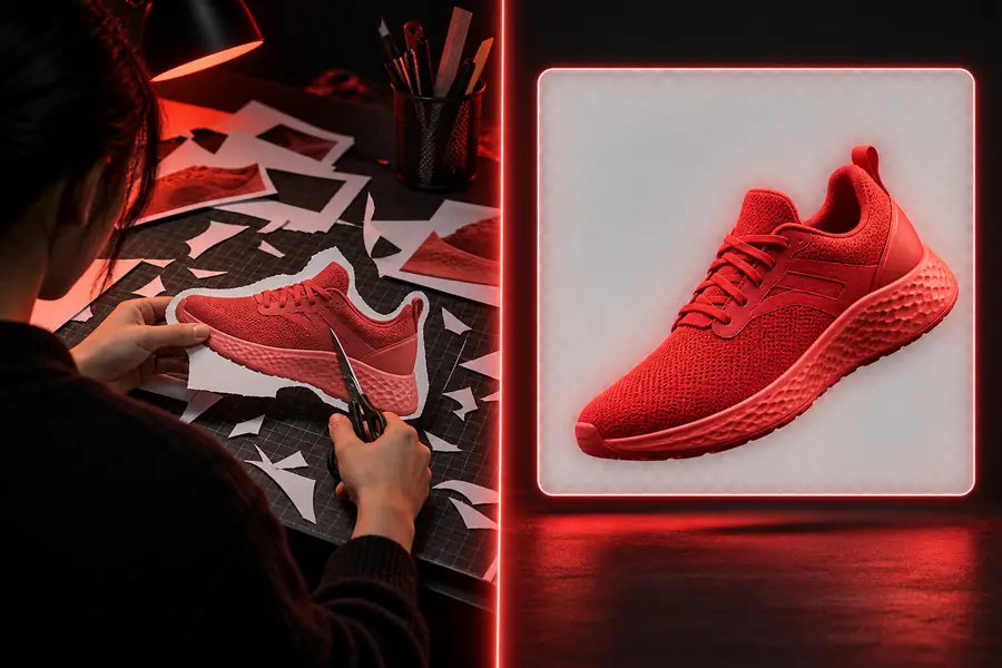 Comparison of an original image and an image with the background removed